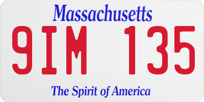 MA license plate 9IM135