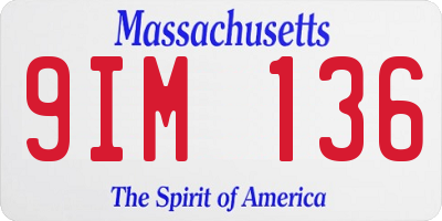 MA license plate 9IM136