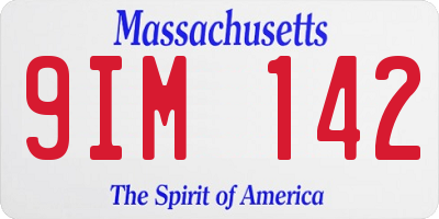 MA license plate 9IM142