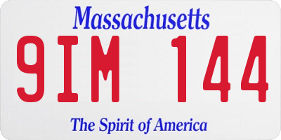 MA license plate 9IM144