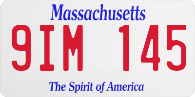 MA license plate 9IM145