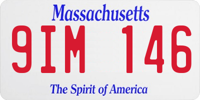 MA license plate 9IM146