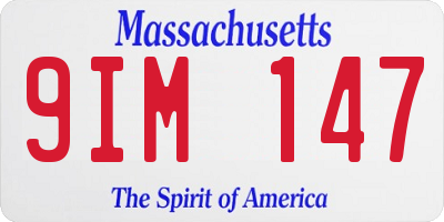 MA license plate 9IM147