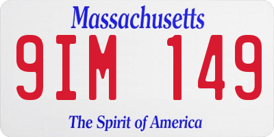 MA license plate 9IM149