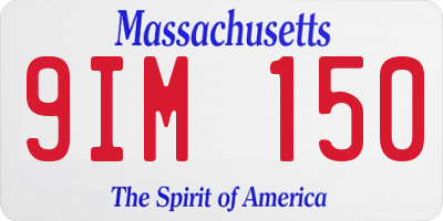 MA license plate 9IM150