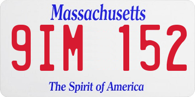 MA license plate 9IM152