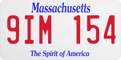 MA license plate 9IM154
