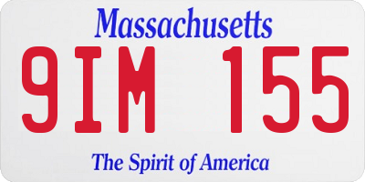 MA license plate 9IM155