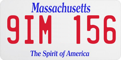 MA license plate 9IM156