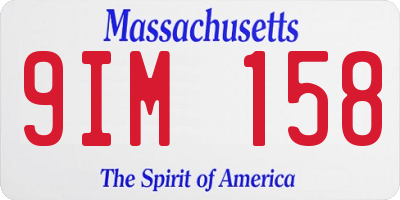 MA license plate 9IM158
