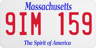 MA license plate 9IM159