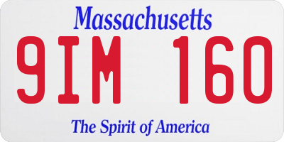 MA license plate 9IM160