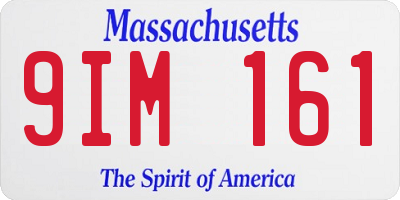 MA license plate 9IM161