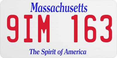 MA license plate 9IM163