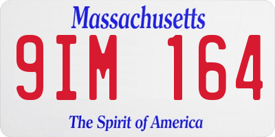 MA license plate 9IM164