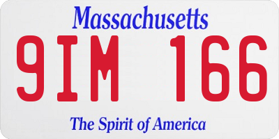 MA license plate 9IM166
