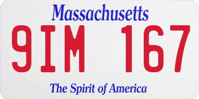 MA license plate 9IM167