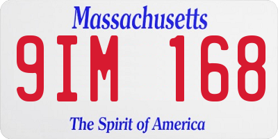MA license plate 9IM168