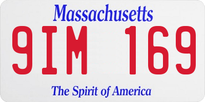 MA license plate 9IM169