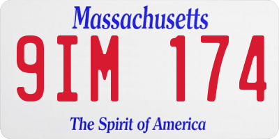 MA license plate 9IM174