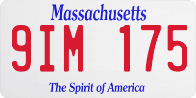 MA license plate 9IM175