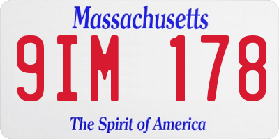 MA license plate 9IM178