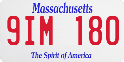 MA license plate 9IM180