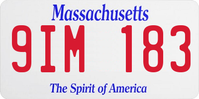MA license plate 9IM183