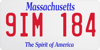 MA license plate 9IM184