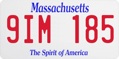 MA license plate 9IM185