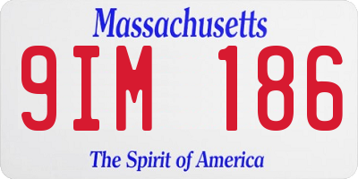 MA license plate 9IM186