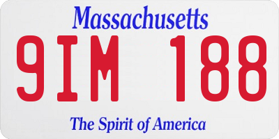 MA license plate 9IM188