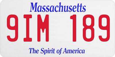 MA license plate 9IM189