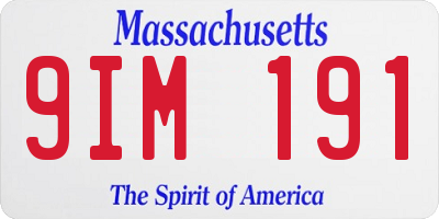 MA license plate 9IM191