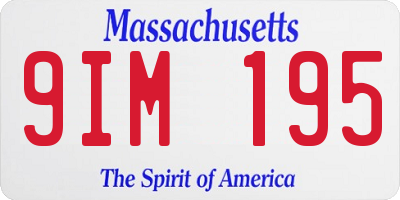 MA license plate 9IM195