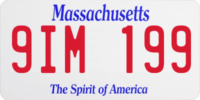 MA license plate 9IM199
