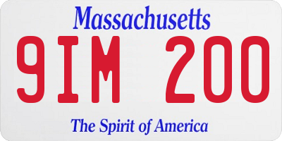 MA license plate 9IM200