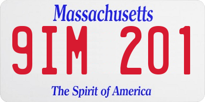 MA license plate 9IM201