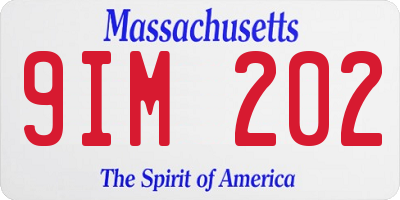 MA license plate 9IM202