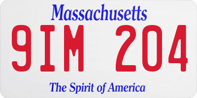 MA license plate 9IM204