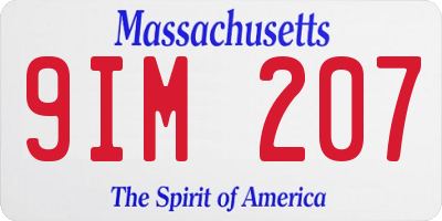 MA license plate 9IM207