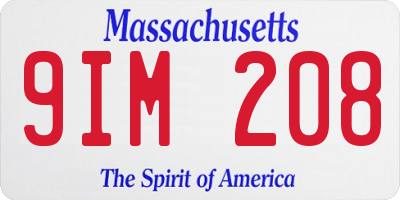 MA license plate 9IM208