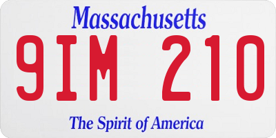 MA license plate 9IM210