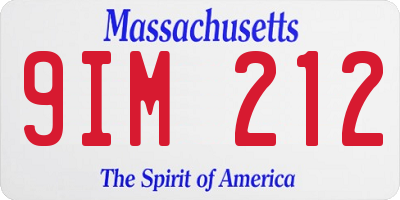 MA license plate 9IM212
