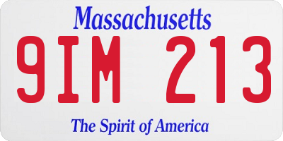 MA license plate 9IM213