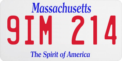 MA license plate 9IM214