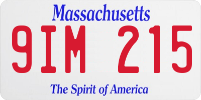 MA license plate 9IM215