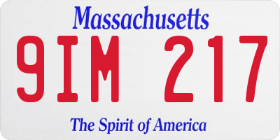 MA license plate 9IM217