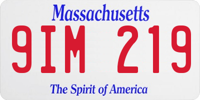 MA license plate 9IM219