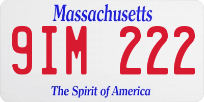 MA license plate 9IM222